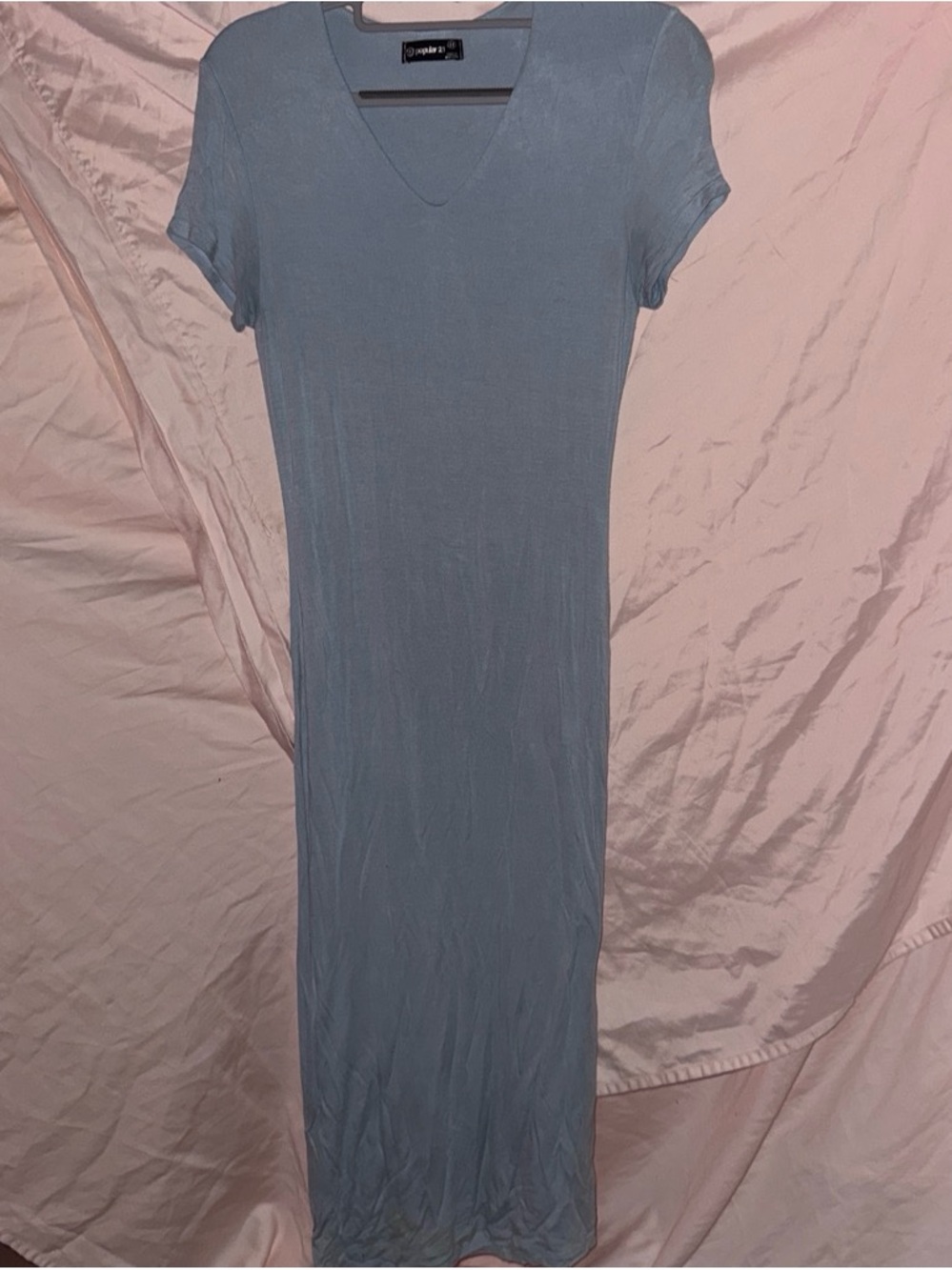Popular 21 Light Blue V-Neck Maxi Dress
